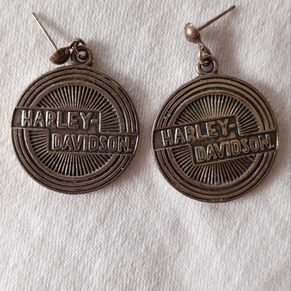 Sterling silver  Harley Davidson earrings